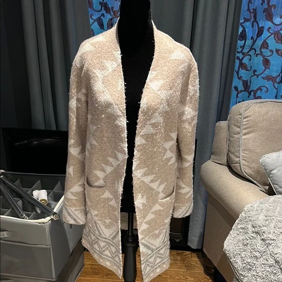 Frye | Sweaters | Frye Tan And White Cozy Cardigan Sweater | Poshmark